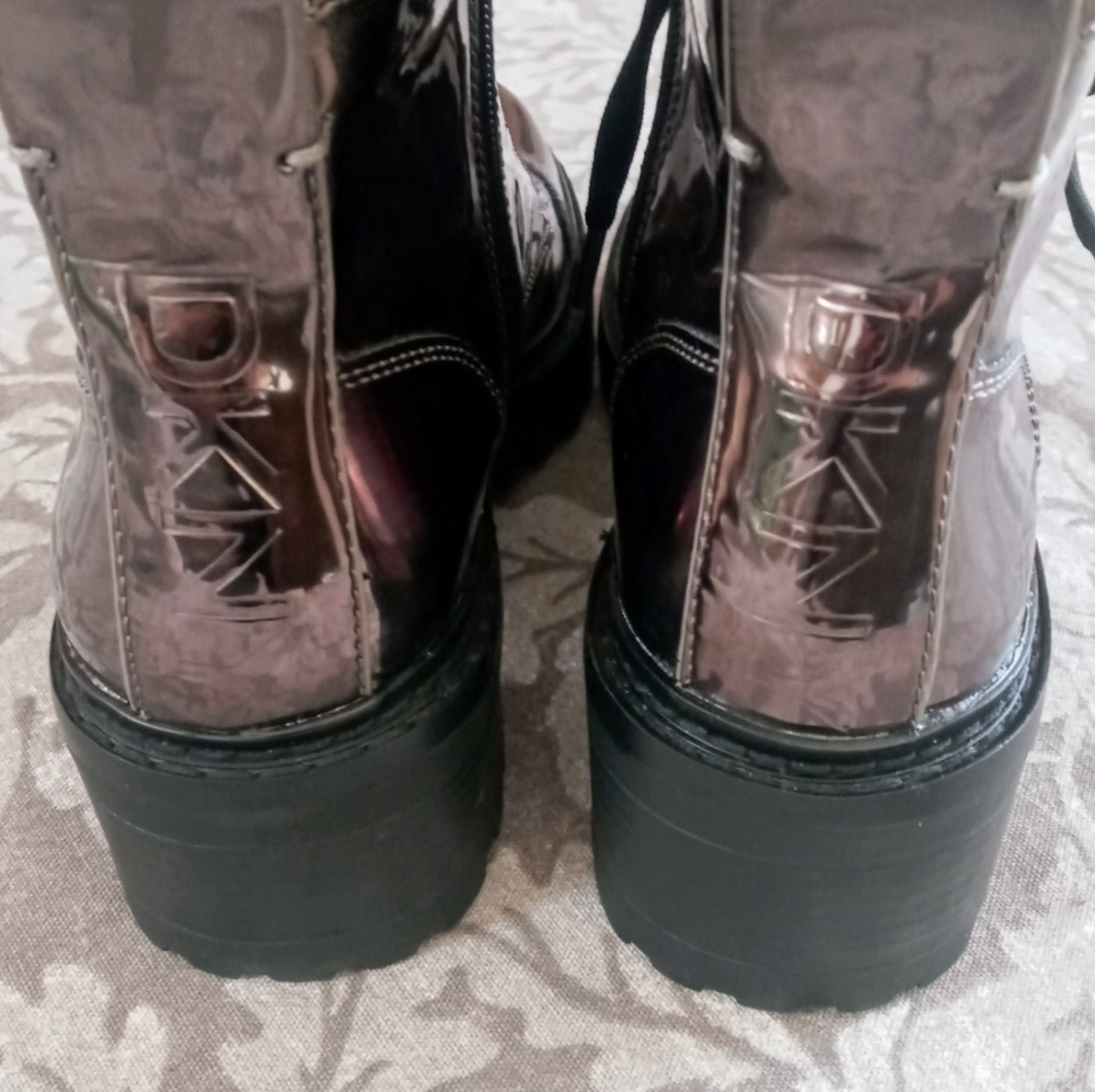 DKNK Woman's Bart Metallic Gunmetal Boots - Grey - Picture 3 of 5